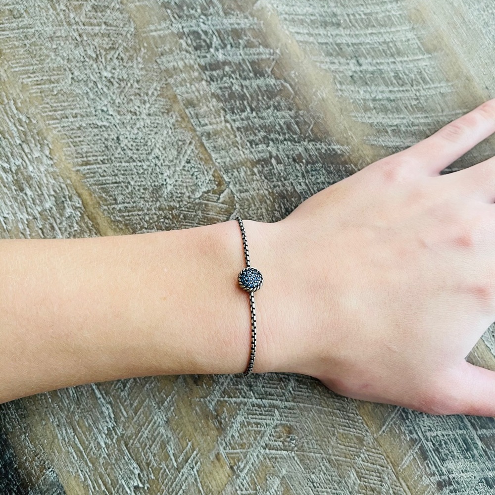 David Yurman small pave blue sapphire bracelet